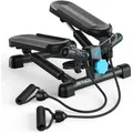Produktbild: Merach - Mini Stepper 2-in-1 Mit Lcd-display & Widerstandsseilen Bis 150 Kg, Heimtrainer Für Beine, Po & Arme, Schwarz