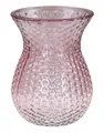 Produktbild: Vase Retro Rosa Glas Blumenvase Dekovase Glasvase Blumendeko Frühling Tischdeko