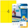 Produktbild: HERMA 4561 Farbige Etiketten gelb ablösbar, 20 Blatt, 105 x 148 mm, 4 pro A4 Bogen, 80 Stück, selbstklebend, bedruckbar, matt, blanko Papier Farbetiketten Aufkleber