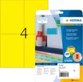 Produktbild: HERMA 4561 Farbige Etiketten gelb ablösbar, 20 Blatt, 105 x 148 mm, 4 pro A4 Bog