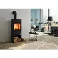 Produktbild: Kaminofen Haas & Sohn Inzell easy Stahl schwarz 6 kW mit Holzfach - Schwarz