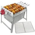 Produktbild: Rambo TOGO: Grill SET - kleiner Schaschlik Grill, Edelstahl Mangal, Grill mit Motor, Campinggrill, inkl. Powerbank & Spieße