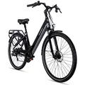 Produktbild: Bergsteiger Hampton 28 Zoll City E-Bike mit 250 Watt Motor, Scheibenbremsen, Aluminium Ebike für Damen & Herren, Farbdisplay, Elektrofahrrad mit 6 Gang-Schaltung