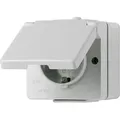 Produktbild: Jung 620WX Schutzkontakt-Steckdose, 16 A 250 V ~, mit Hohlboden zur Durchverdrahtung, IP 44, WG 600
