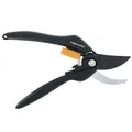 Produktbild: Fiskars Bypass-Gartenschere für frische Äste und Zweige, Antihaftbeschichtet, Hochwertige Stahl-Klingen, Länge: 20 cm, Schwarz/Orange, SingleStep, P26, 1000567