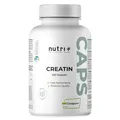 Produktbild: Nutri + Creatin Creapure Kapseln mit 850 mg Creatinmonohydrat Pulver - 100% rein, vegan + hochdosiert - 240 hochwertige Kreatin Caps aus Deutschland