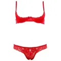 Produktbild: Cottelli LINGERIE Set: Ouvert-BH Cottelli LINGERIE - Hebe - Set - (75B-S,80B-M,85B- rot 80B-M