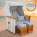 Produktbild: BRAST® Strandkorb Norderney Deluxe für 2 Personen | 120cm breit | Volllieger