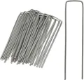 Produktbild: Relaxdays Bodenanker, 25er Set, Rostbeständig, Angeschrägte Enden, Zum Einschlagen, 15cm lang, Verzinkter Stahl, Silber