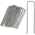 Produktbild: Relaxdays - Bodenanker, 25er Set, Rostbeständig, Angeschrägte Enden, Zum Einschlagen, 15cm Lang, Verzinkter Stahl, Silber