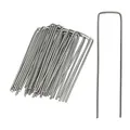 Produktbild: Relaxdays Bodenanker, 25er Set, Rostbeständig, Angeschrägte Enden, Zum Einschlagen, 15cm lang, Verzinkter Stahl, Silber
