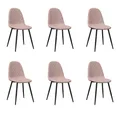 Produktbild: vidaXL Esszimmerstuhl Esszimmerstühle 6 Stk. Rosa Samt (6 St)