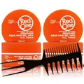 Produktbild: 2x RedOne Haarwachs Aqua Wax Orange 150ml & Professioneller Stylingkamm 3-in-1