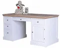 Produktbild: Gigantischer Schreibtisch „Villa Lisette“ – Shabby Weiß Landhausstil, Unikat HMA30 Palazzo Exklusiv