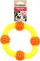Produktbild: Flamingo Spielzeug für Hunde Lipa Ring mit Ball Gelb & Orange - 19x19x4,9cm - Schwimmfähig