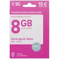 Produktbild: Telekom Magenta Mobil L Prepaid-Karte ohne Vertragsbindung: 15 EUR Startguthaben, 8 GB Highspeed-Volumen, LTE Max / 5G, Telefon- und SMS-Flat in alle dt. Netze (inkl. Festnetz)