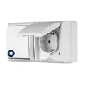 Produktbild: REV AquaForm, Lichtschalter mit Steckdose, IP44, einpolig, Aufputz, weiß