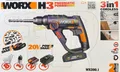Produktbild: Worx WX390.1 Akkuschrauber Pneumatikhammer Akkubohrer 2xBatterie 20V 2 Ah