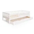 Produktbild: Ehrenkind® Kinderbett Lille | Kinderbett 90x200 cm inkl. abnehmbaren Rausfallschutz und Bettkasten aus Massivholz FSC® zertifziert | Jugendbett 90x200 Weiß