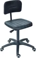 Produktbild: STIER Arbeitsstuhl mit Doppelrollen, höhenverstellbare Sitzhöhe 470-660 mm, geformter, PolyurethanSitz und pendelt gelagertes Rückenteil