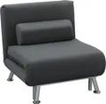 Produktbild: HOMCOM-Schlafsessel-Samtimitat(100% Polyester), Stahl-75L x 70B x 75H cm-Dunkelgrau