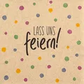 Produktbild: HOME FASHION Serviette Lass uns feiern, 33x33 cm, 3-lagig, 20 Stück, Partydeko, Geburtstag, Festlichkeiten