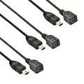 Produktbild: 3x 1,2m USB 2.0 Mini B Verlängerung USB Mini Stecker auf USB Mini B Buchse