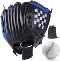 Produktbild: LeapBeast Baseball Handschuhe, Softball Handschuhe mit 1 Ball, Baseball Training Wettbewerb Handschuh Verdicken Dauerhaft Softballhandschuhe für Kinder Erwachsene (Schwarz-Blau, 11,5 Zoll)