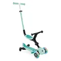 Produktbild: Globber GO•UP Active Lights 360 - Evolutionärer Roller mit um 360° drehbarem Sitz, Fußstütze, LED-Leuchten und 3 Rädern, für Kinder von 15 Monaten bis 6 Jahren - Minzgrün