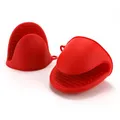 Produktbild: Ofenhandschuh aus dickem Silikon, Mini-Ofenhandschuh, hitzebeständig, zum Backen, Kochen, Grillen (Rot)