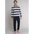 Produktbild: Schiesser Pyjama Dark Sapphire (2 tlg) mit Blockringeln blau 58 (XXXL)