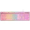 Produktbild: DELTACO GAMING PF75 Membran Kabelgebunden Gaming-Tastatur Deutsch, QWERTZ Pink, Rosa Beleuchtet