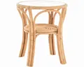 Produktbild: Krines Home Beistelltisch Rattantisch klein Ø 56 cm mit Glasplatte Beistelltisch Kaffeetisch, Wohnzimmertisch rund