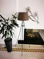 Produktbild: Tripod Stehleuchte *BROWNIE* Lampenschirm braun Stoff LED Leuchtmittel 1522BL