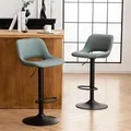 Produktbild: YOUNIKE Barhocker 2er Set, Barstühle Bar Stool Höhenverstellbar Drehstuhl, Küchenstühle Tresenstuhl mit Hohler Rückenlehne, Hohe Barhocker für Bartheke Küche, Graugrün