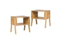 Produktbild: COSTWAY Nachttisch (2er Set), Bambus, Stapelbar, mit Fach, 43x29x42cm