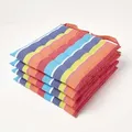 Produktbild: Gestreiftes Sitzkissen Aus 100% Baumwolle, Bunt, 4er-set - Homescapes