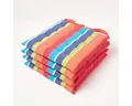 Produktbild: Homescapes Stuhlkissen Gestreiftes Sitzkissen aus 100% Baumwolle, bunt, 4er-Set
