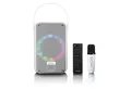 Produktbild: Lenco BTC-060WH Bluetooth-Lautsprecher 2.0 (Bluetooth, 20 W, Disco-LED-Lichteffekte, Bluetooth 5.2, 12h Akku & 2x 20W Lautsprecher)