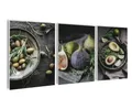 Produktbild: artissimo, Bilderset 3er-Set, PE6754-DS, 3 Bilder 30x40cm, moderne Bilderwand, Wandbilder-Set Küche 3-teilig, Küchendeko modern, Küchenbilder industrial style, grün, Essen, Soulfood