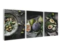 Produktbild: artissimo Mehrteilige Bilder Bilderset 3er-Set, Deko Küche, Küchendeko Wandbilder-Set, Bilder grau, modernes Küchenbild: vintage Soulfood