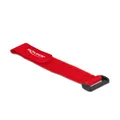 Produktbild: Delock Klett-Kabelbinder mit Schlaufe L 190 x B 25 mm rot 5 Stück
