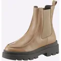 Produktbild: Stiefelette HEINE, Damen, Gr. 37, braun (camel), Glattleder, Leder, Rindsleder, Schuhe Stiefelette