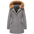 Produktbild: REPUBLIX Winterjacke TORI Damen Gefütterte Dicke Winter Jacke Mantel Parka mit Kapuze grau 3XL