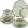 Produktbild: Sänger Tafelservice, Salbeigrün, Stein, 18-teilig, Rund, 27x6.6x27 cm, kratzfest, Essen & Trinken, Geschirr, Geschirr-Sets, Tafelservice
