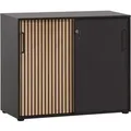 Produktbild: Schildmeyer Schiebetürenschrank Hank 100,1 cm x 83,6 cm x 41 cm Braun-Schwarz