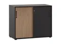 Produktbild: Mid.you Aktenschrank, Schwarz, Eiche Artisan, Holzwerkstoff, 2 Fächer, 100.1x83.6x41 cm, Beimöbel erhältlich, abschließbar, Arbeitszimmer, Aktenschränke