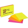 Produktbild: 3M Post-it Super Sticky Meeting Notes 6445-4SS, 152 mm x 101 mm, neongrün, neonorange, ultragelb, ultrapink, 4 Blöcke à 45 Blatt