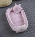 Produktbild: Loolay Bettnestchen Punkte ROSA/ MINKY Altrosa Polar Fleece Babynest Babyausstattung, (Nestchen SOLO/ o. in PREMIUM Geschenk SETS für Mädchen, 2-tlg., Neugeborene Nestchen, Babynestchen, Reisebett Unterlage), LOOLAY® - 100% Europäische Stoffe und Kleinserien-Nähen!
