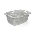 Produktbild: Rotho Kunststoff AG Rotho Wäschekorb FLOWERS, 50 Liter, Hochwertiger Wäschesammler aus Kunststoff, Farbe: grau 1756790002